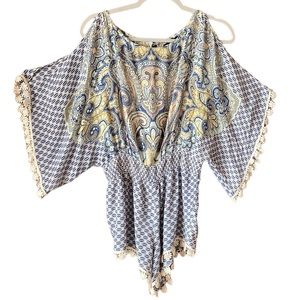 Joe & Elle Bohemian Jumper Romper Lace Paisley Print Jumpsuit Gently Loved